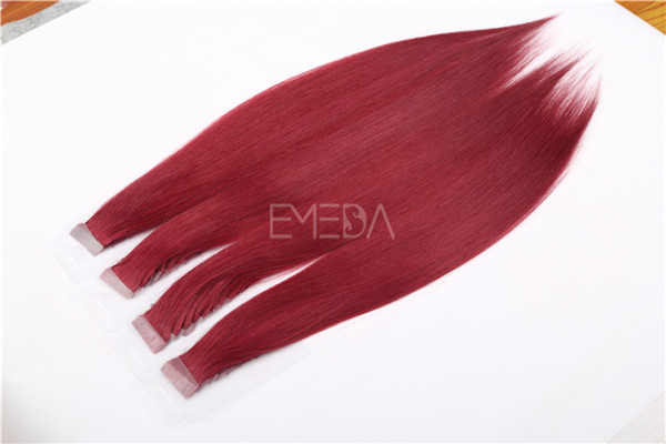 Remy hair red color tape hair extensions ZJ0047